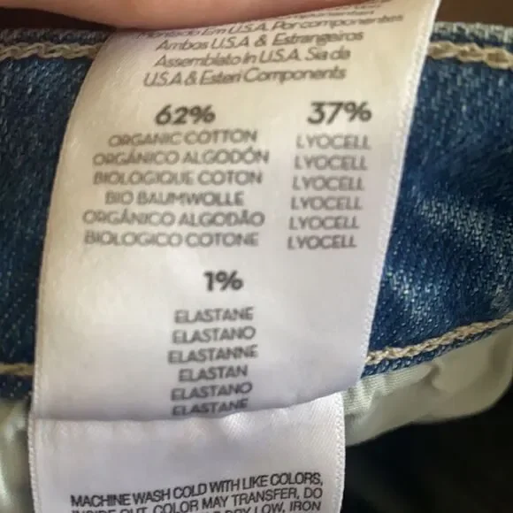 Mother The Stunner Ankle Fray Distressed Blue Denim Jeans Casual Crate Digger - Picture 14 of 16